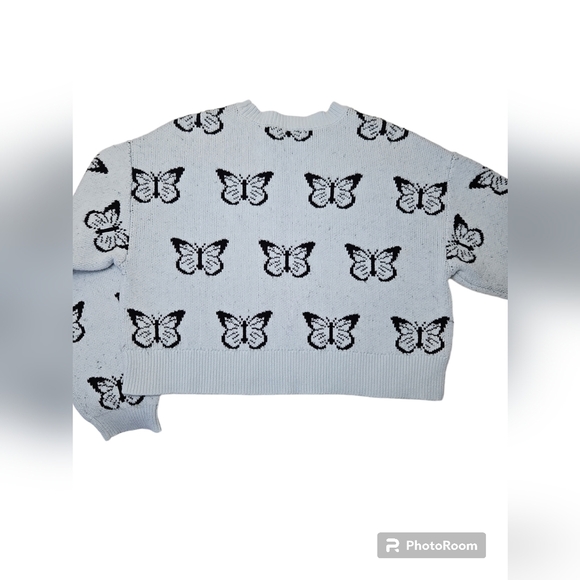 LA Hearts Butterfly Crop Sweater Sz XS - Picture 3 of 5